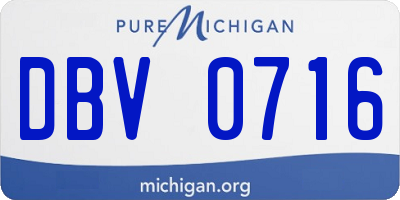 MI license plate DBV0716