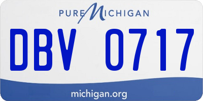 MI license plate DBV0717