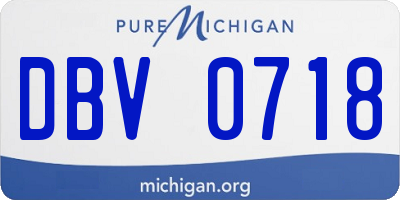 MI license plate DBV0718