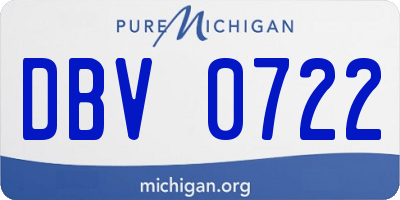 MI license plate DBV0722