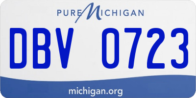 MI license plate DBV0723