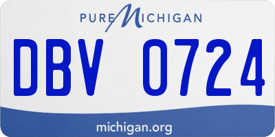 MI license plate DBV0724