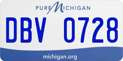 MI license plate DBV0728