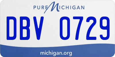 MI license plate DBV0729