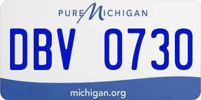 MI license plate DBV0730