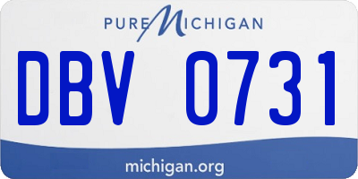 MI license plate DBV0731