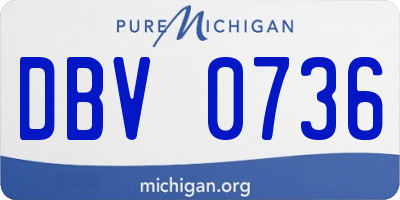 MI license plate DBV0736