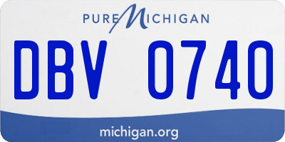 MI license plate DBV0740