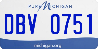 MI license plate DBV0751