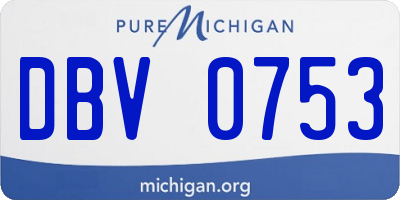 MI license plate DBV0753