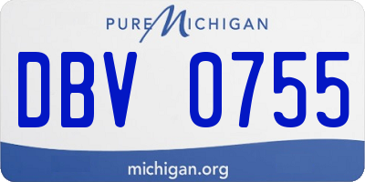 MI license plate DBV0755