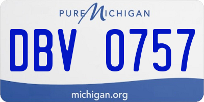 MI license plate DBV0757