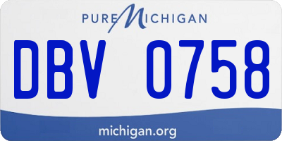 MI license plate DBV0758