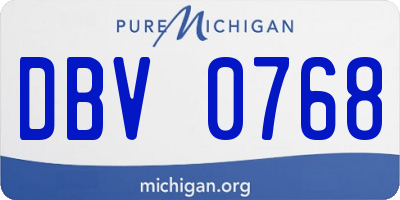 MI license plate DBV0768