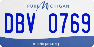 MI license plate DBV0769