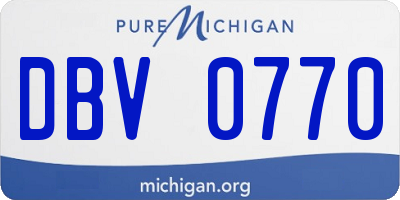 MI license plate DBV0770
