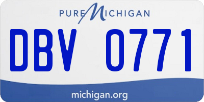 MI license plate DBV0771