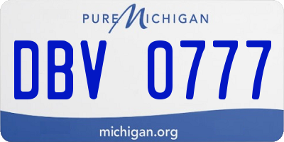 MI license plate DBV0777
