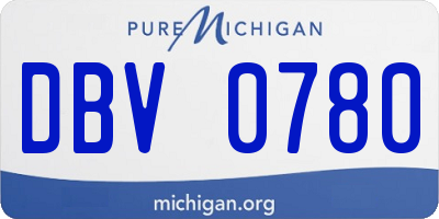 MI license plate DBV0780