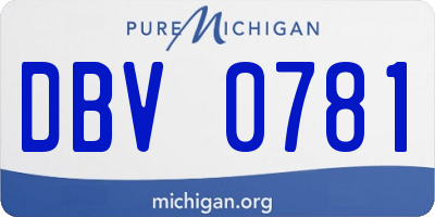 MI license plate DBV0781