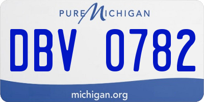 MI license plate DBV0782