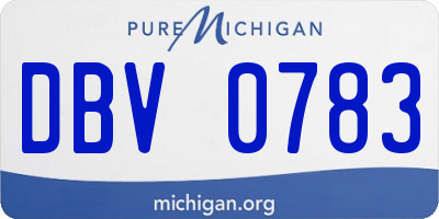 MI license plate DBV0783