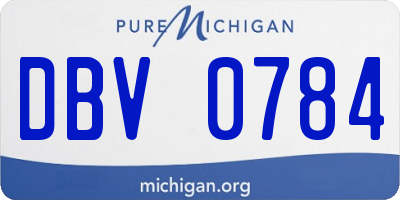 MI license plate DBV0784