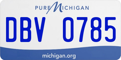 MI license plate DBV0785