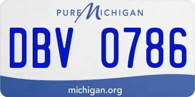 MI license plate DBV0786