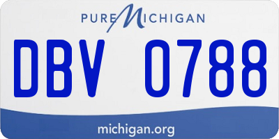 MI license plate DBV0788