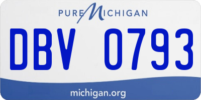 MI license plate DBV0793