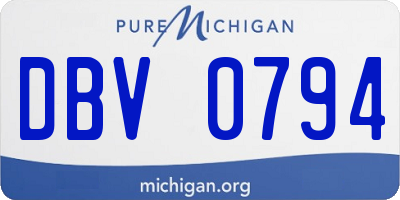 MI license plate DBV0794