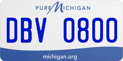 MI license plate DBV0800