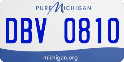 MI license plate DBV0810