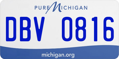 MI license plate DBV0816