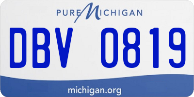 MI license plate DBV0819
