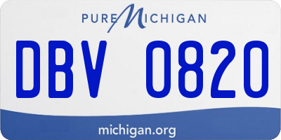 MI license plate DBV0820