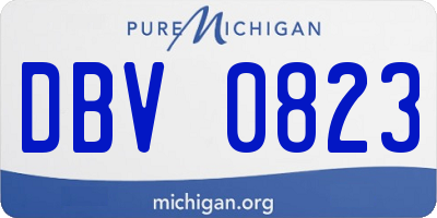 MI license plate DBV0823