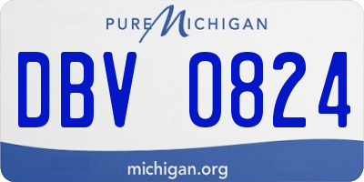 MI license plate DBV0824