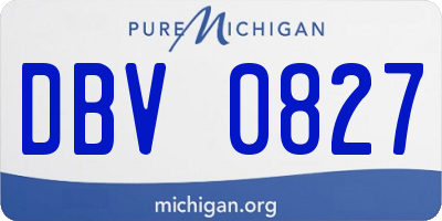 MI license plate DBV0827