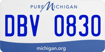 MI license plate DBV0830