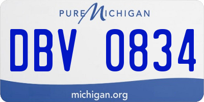 MI license plate DBV0834
