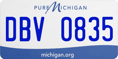 MI license plate DBV0835