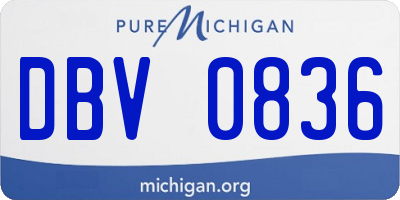 MI license plate DBV0836
