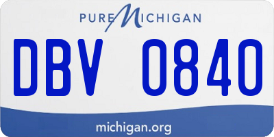 MI license plate DBV0840