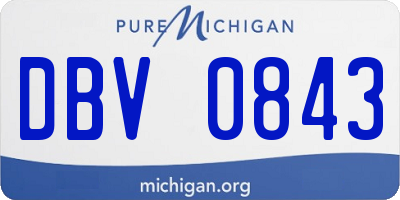 MI license plate DBV0843