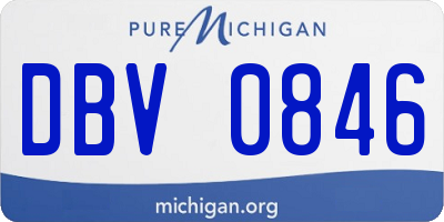 MI license plate DBV0846