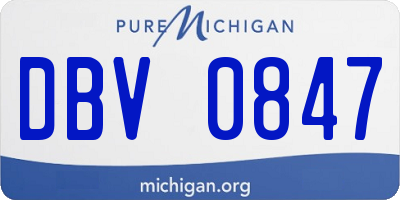 MI license plate DBV0847