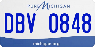 MI license plate DBV0848