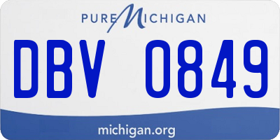 MI license plate DBV0849